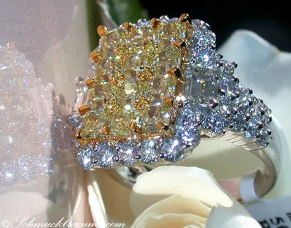 Sparkling 925 Sterling Silver Natural Gemstone Citrine Diamond Cluster Ring Party Bridal Wedding Women Jewelry Gifts Size 5 6 7 8 9 10