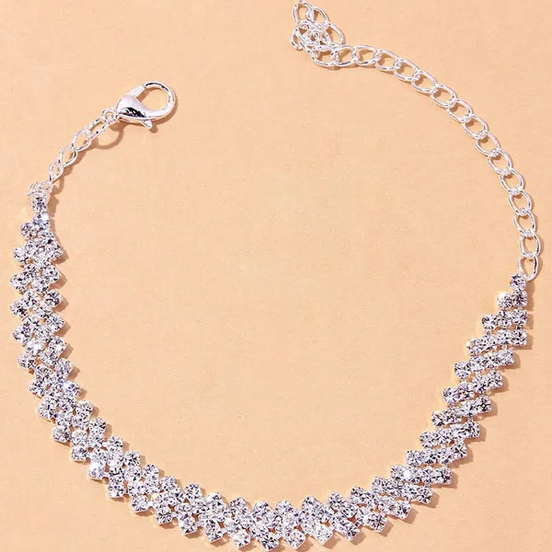 Women Ankle Bracelet Rhinestone Anklet Beach Ankle Bracelet Crystal Diamond Bracelets Gifts Ankle Bracelet Crystal Ankle Bracelet