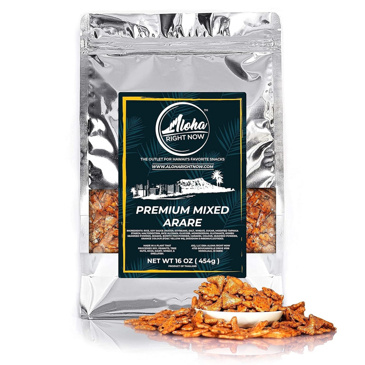 Premium Mixed Arare Rice Crackers Mochi Crunch Japanese Hawaiian Style Asian Snack Mix 1LB 16Oz