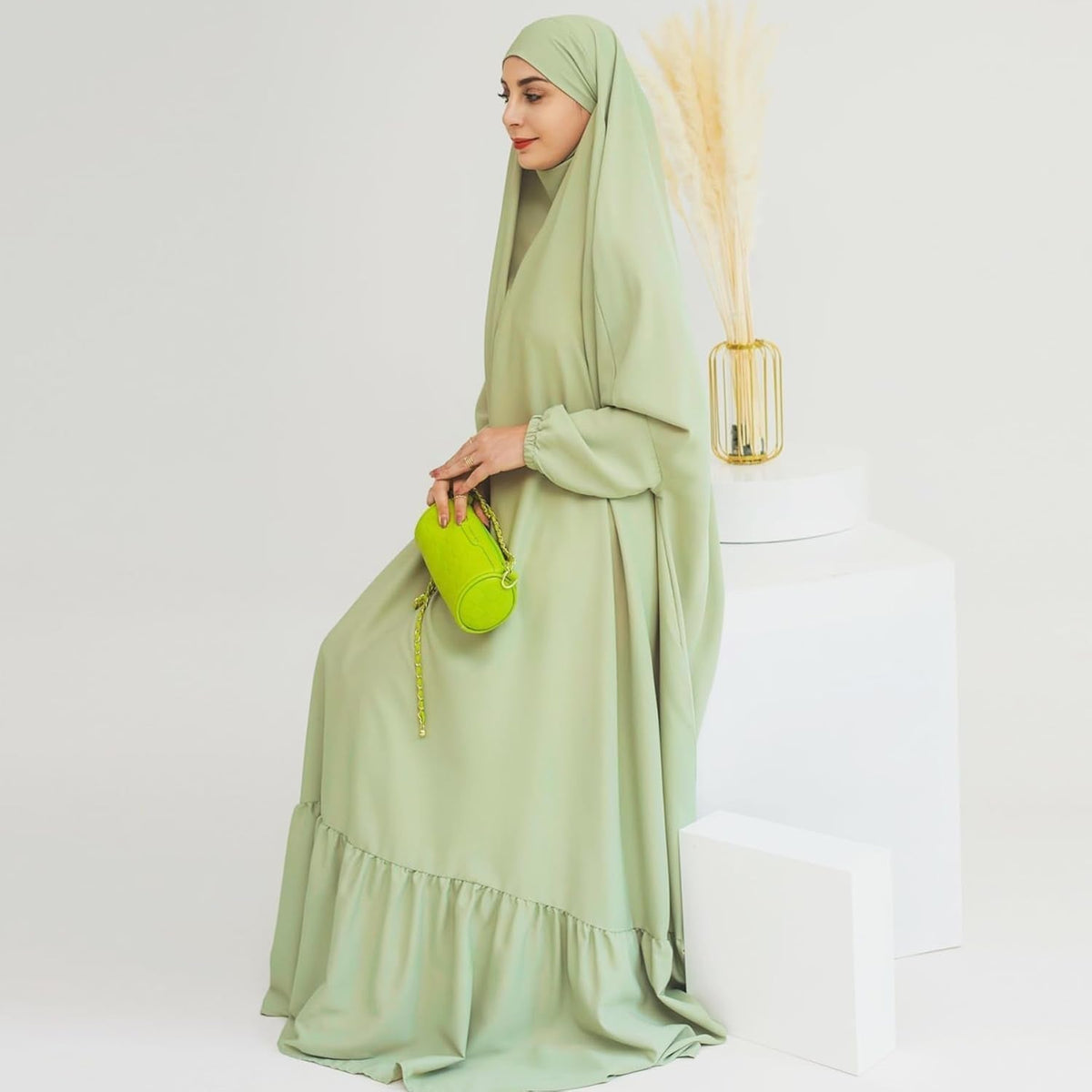 Women Jilbab Islamic Prayer Dress Muslim Dress for Woman Muslim Maxi Abaya Eid Ramadan Formal Gown with Sleeve Prayer Dress