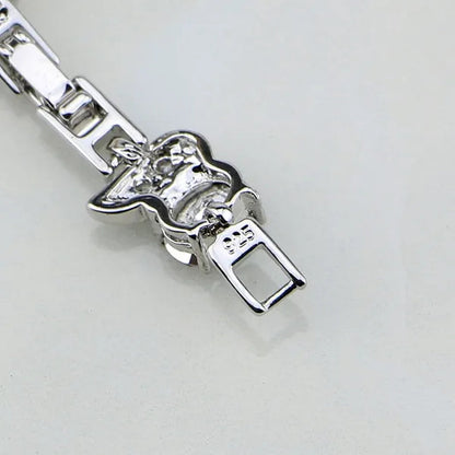 Mystic Rainbow Fire Created Topaz 925 Silver Bracelet Charm For Women