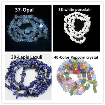 5-8MM natural stone irregular shape free-form chip beads tiger eye amethyst turquoise white crystal red coral Lapis lazuli used for jewelry making DIY bracelet 30"