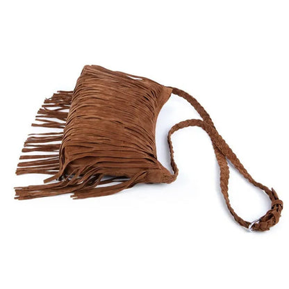 Womens Fashion Faux Suede Fringe Tassel Shoulder Bag Beach Handbags Messenger Bag（6 Colors）