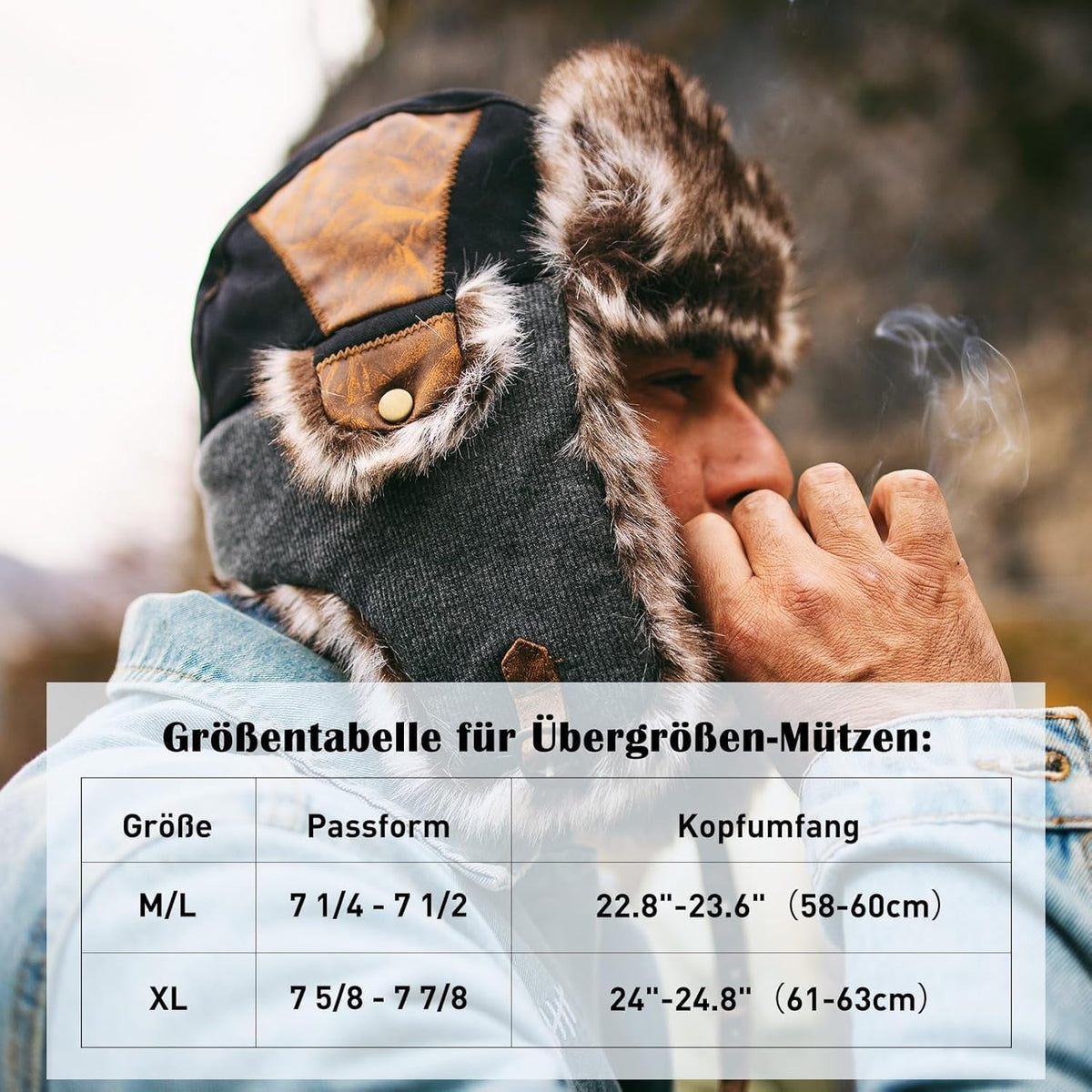 Large XL Trapper Trooper Hunting Warm Ear Flap Russian Ushanka Winter Ski Cold Weather Bomber Hats for Men