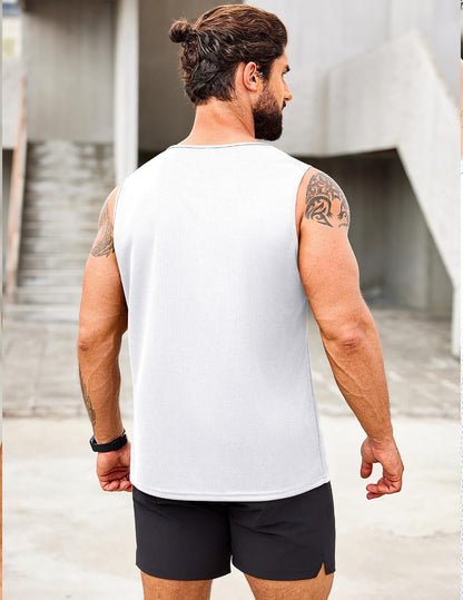 Men'S 2 Pack Muscle Sleeveless Shirt Dry Fit Workout Gym Tank Tops