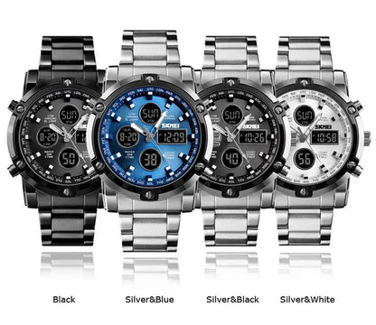 Mens SKMEI Watches Top Luxury Brand Sport Countdown Stainless Steel Strap Wrist watch