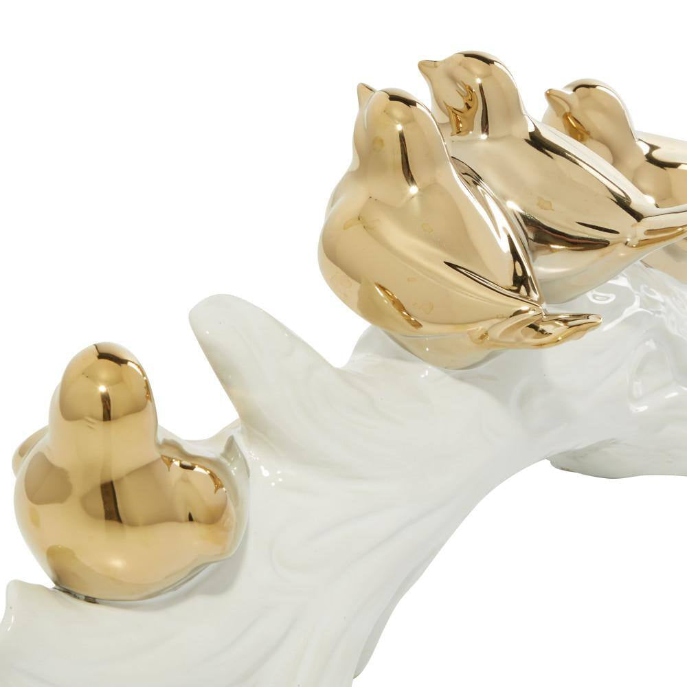 5 In. X 6 In. Gold Porcelain Bird Sculpture