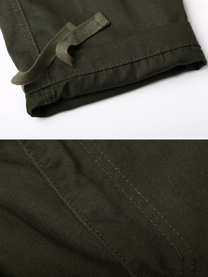 Men'S Cotton Casual Cargo Work Pants Baggy Camo Tactical Combat Trousers with 8 Pockets (No Belt)