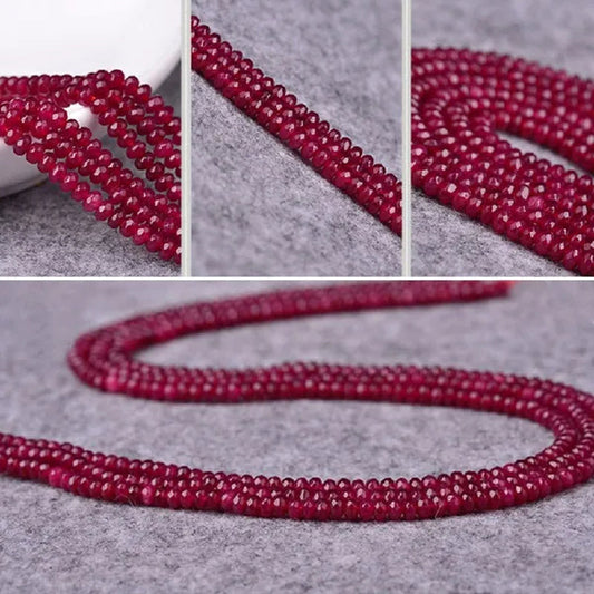 4MM Natural Brazilian Ruby Faceted Round Loose Beads Gemstone