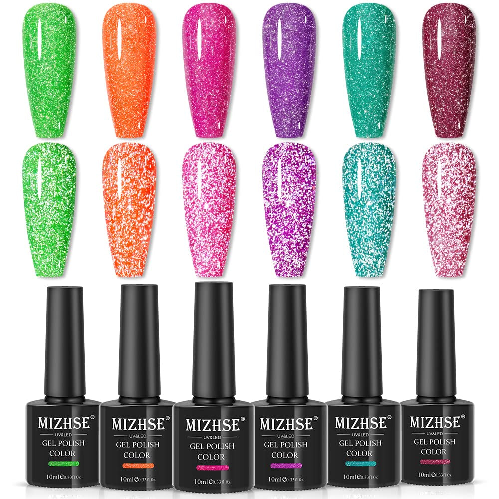 9D Cat Eye Gel Nail Polish, Magnetic Cat Eye Gel Polish Set, 10ml*6 with 2 Magnets, Classic Colors Chameleon Magic Galaxy Effect Soak off Nail Art - Sparkle Stunning Gel Polish Gift for Women