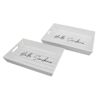 White Wooden Trays (Set of 2)