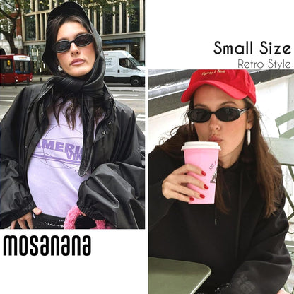 Retro Tiny Oval Sunglasses for Women with Small Face Narrow Style MS52360