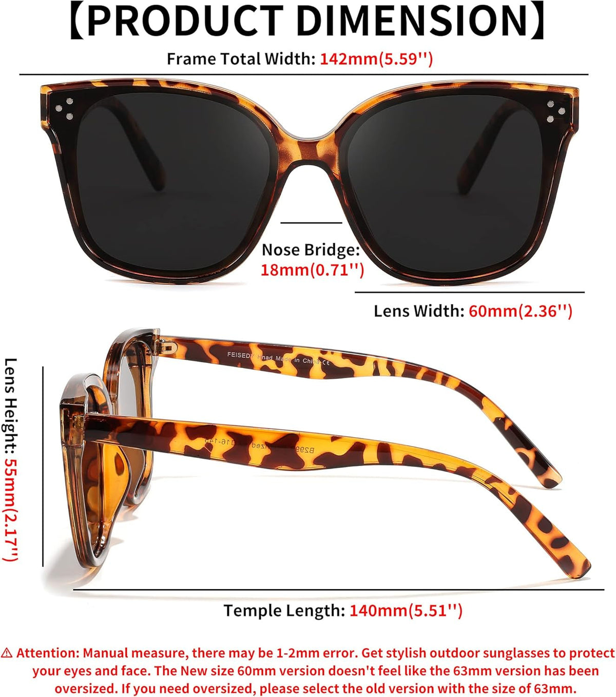 Retro Square Polarized Sunglasses Women Men Vintage Minimalist Shades B2600