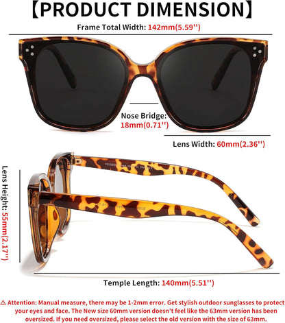 Retro Square Polarized Sunglasses Women Men Vintage Minimalist Shades B2600