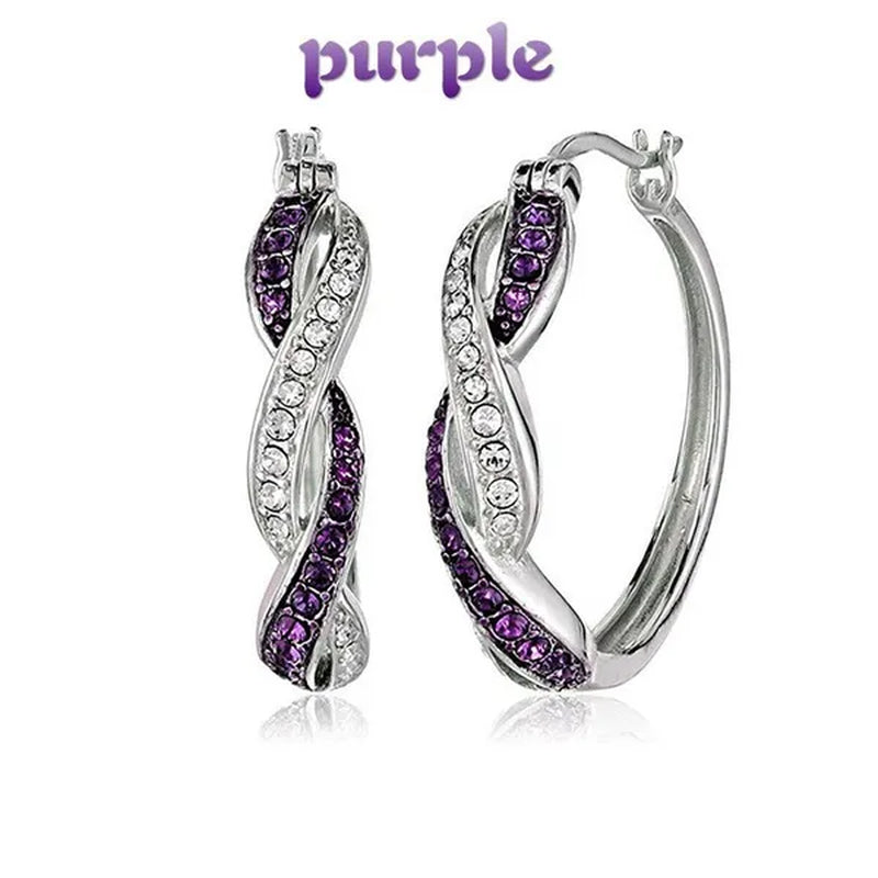 Fashionable new style 925 silver needle zircon earrings trendy color earrings simple and creative inlaid zircon earrings