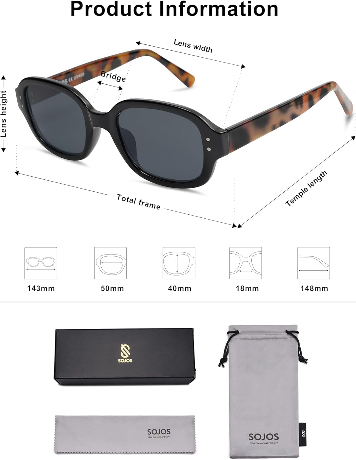 Rectangle Sunglasses for Women Vintage Trendy Outdoor Travel Sun Glasses Square Frame SJ2218