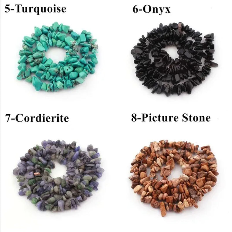 5-8MM natural stone irregular shape free-form chip beads tiger eye amethyst turquoise white crystal red coral Lapis lazuli used for jewelry making DIY bracelet 30"