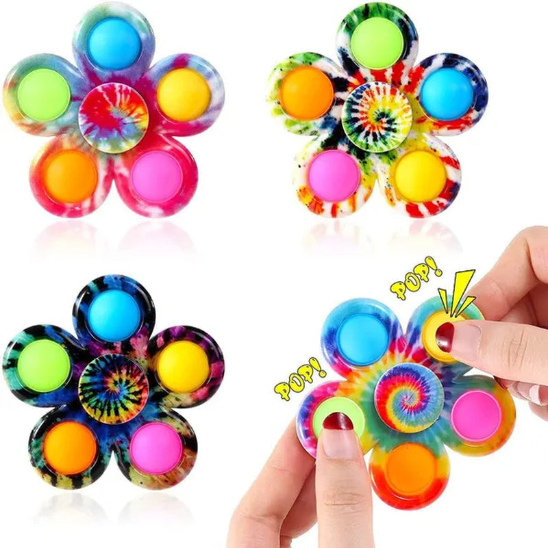 10Pcs / 5 / 2 / 1Pcs 2 In 1 Pop & Decompression Fidget Spinner , Gyro Spinner Spinning Top, Playability, Rotatable, Pressable, Decompress ADHD, Children's Toys, Decompression Toy,Fidget Toys Boutique Gifts
