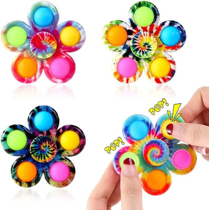 10Pcs / 5 / 2 / 1Pcs 2 In 1 Pop & Decompression Fidget Spinner , Gyro Spinner Spinning Top, Playability, Rotatable, Pressable, Decompress ADHD, Children's Toys, Decompression Toy,Fidget Toys Boutique Gifts