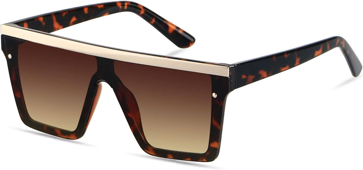 Square Oversized Sunglasses for Women Men Big Flat Top Fashion Shield Large UV Protection Rimless Shades