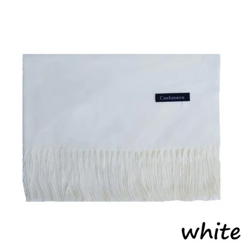 200X*70cm Fashion Solid Color Women Scarf Winter Hijabs Tassels Long Lady Shawls Cashmere Like Pashmina Hijabs Scarves Wraps
