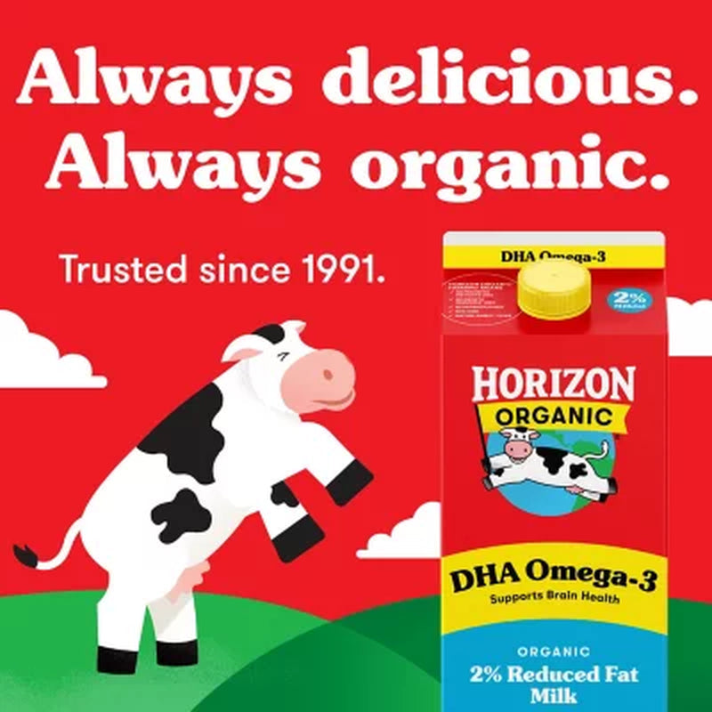 Horizon Organic 2% Reduced Fat Milk with DHA Omega-3 3 Ct.