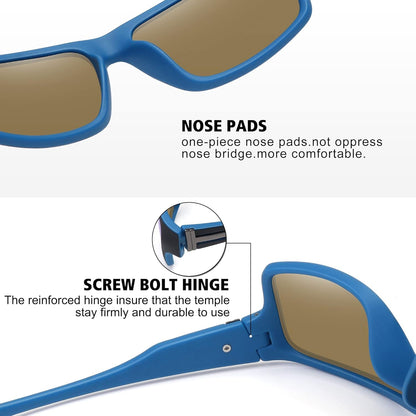 Polarized Sports Sunglasses for Men Women Unbreakable Frame Cycling Fishing Driving