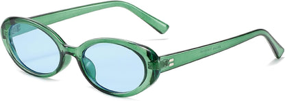 Retro Oval Sunglasses for Women Men Fashion Small Oval Sunglasses 90s Vintage Shades