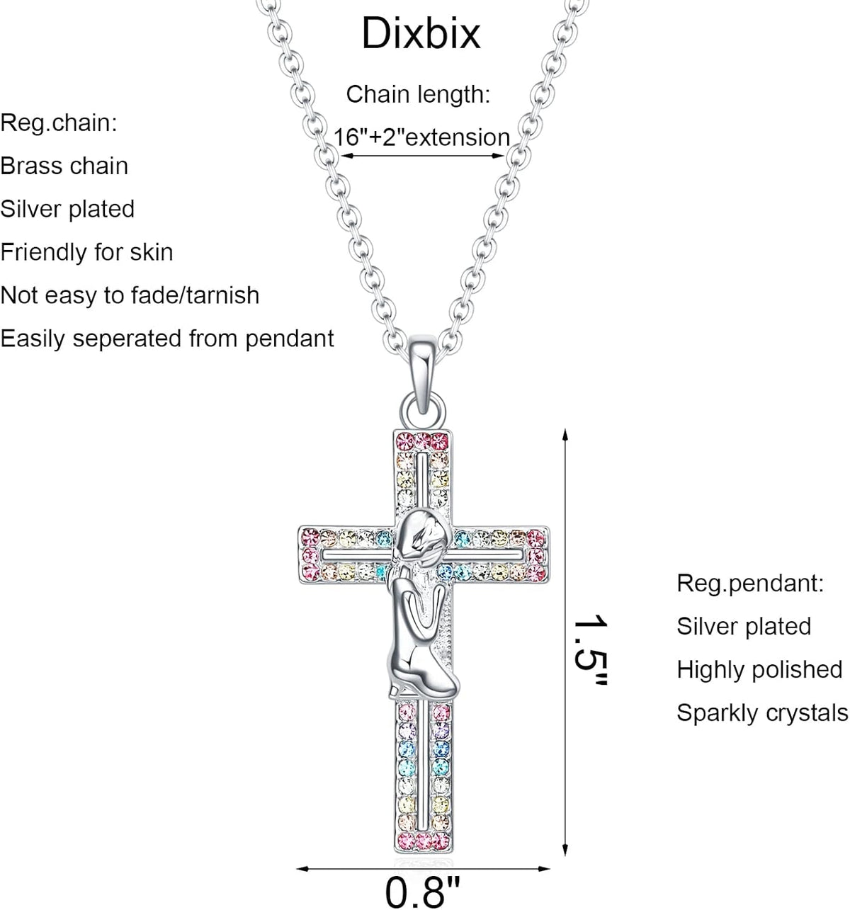 Baptism Cross Necklace for Women,First Communion Gold Cross Necklaces Jewelry Gifts for Women