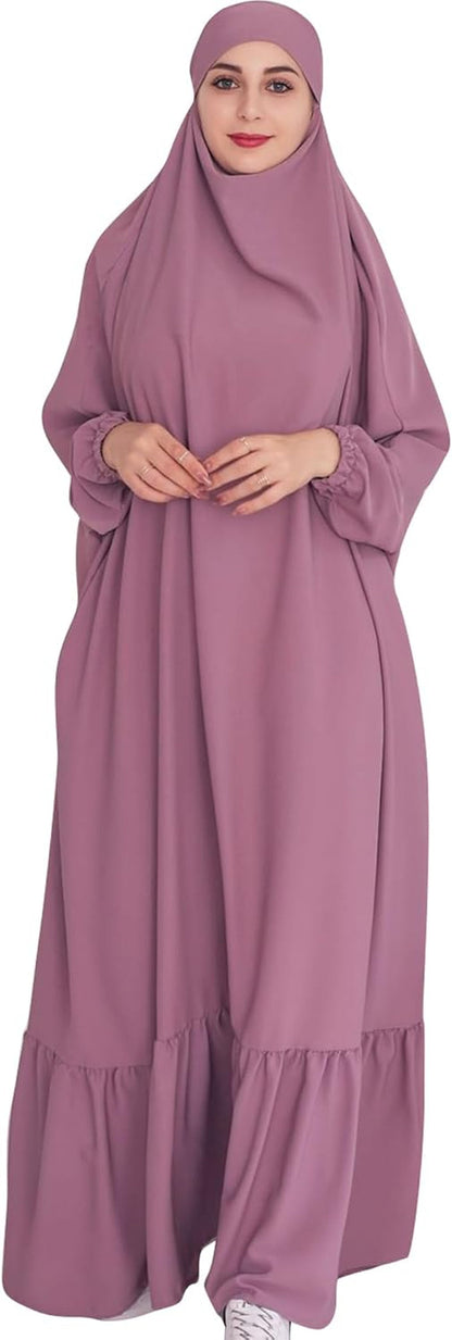 Women Jilbab Islamic Prayer Dress Muslim Dress for Woman Muslim Maxi Abaya Eid Ramadan Formal Gown with Sleeve Prayer Dress