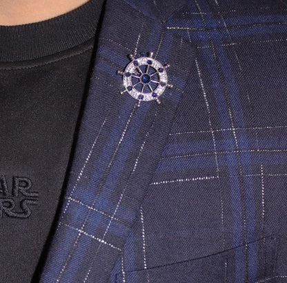 Wild Anchor Brooch Diamond Suit Collar Flower Brooch Accessories Male Navy Wind Rudder Pin Badge Buckle