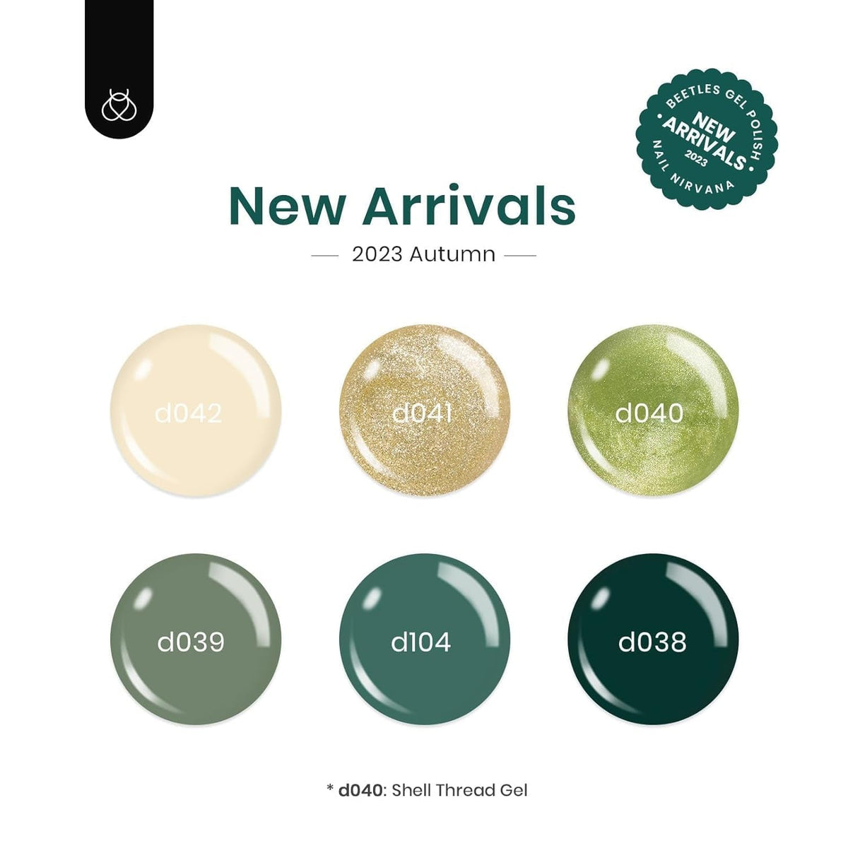 Beetles Gel Nail Polish Kit 6 Colors Green Gel Nail Polish Glitter Pearl Gel Nail Polish Spring Gel Polish Soak off Uv LED Nail Lamp Gel Nail Kit DIY Home Nail Manicure Easter Gel Nail Polish