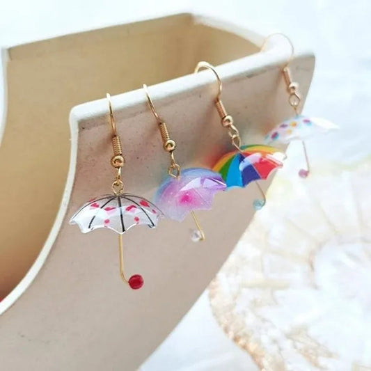 Cute Umbrella Girls Earrings Gifts, Creative Umbrella Womens Earrings, Unique Earrings Umbrella Jewelry Cute Earrings  for Women,  Fun Earrings  Gold Plated, Fashion earrings for girls, Colored Rainbow Small Earrings Womens Jewelry