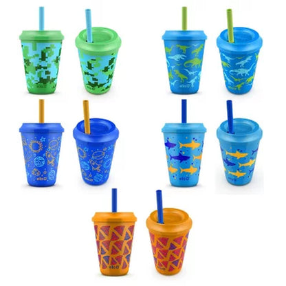 Ello Kids 12-Ounce Color Changing Tumblers with Lids and Straws, 10 Pack, Choose Color