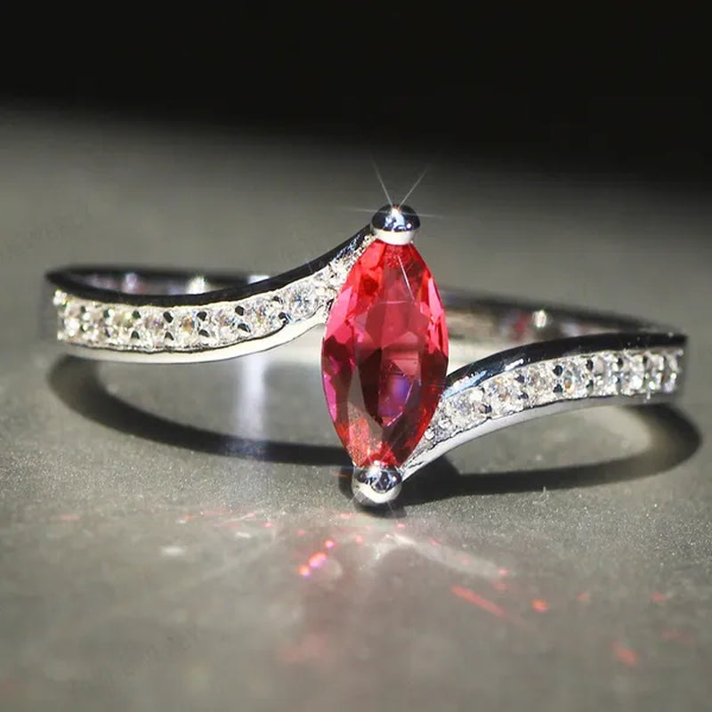 Eye  Silver Anniversary Statement Multilayer Crown Eye Ring Natural Gemstones Ruby Ring Wedding Bride Engagement Band Charm Party Ring Jewelry