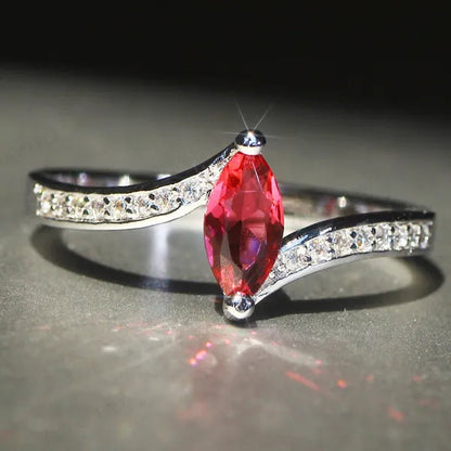 Eye  Silver Anniversary Statement Multilayer Crown Eye Ring Natural Gemstones Ruby Ring Wedding Bride Engagement Band Charm Party Ring Jewelry