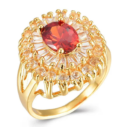 Women Luxury Purple Cubic Zirconia CZ Wedding Ring Jewelry