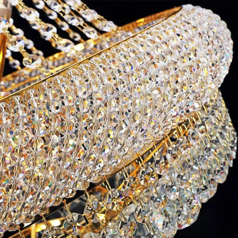 14-Lights Crystal Chandelier Modern French Empire Pendant Lamp Ceiling Hanging Lighting Fixture