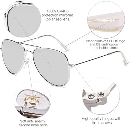 Classic Aviator Polarized Sunglasses for Men Women Vintage Retro Style