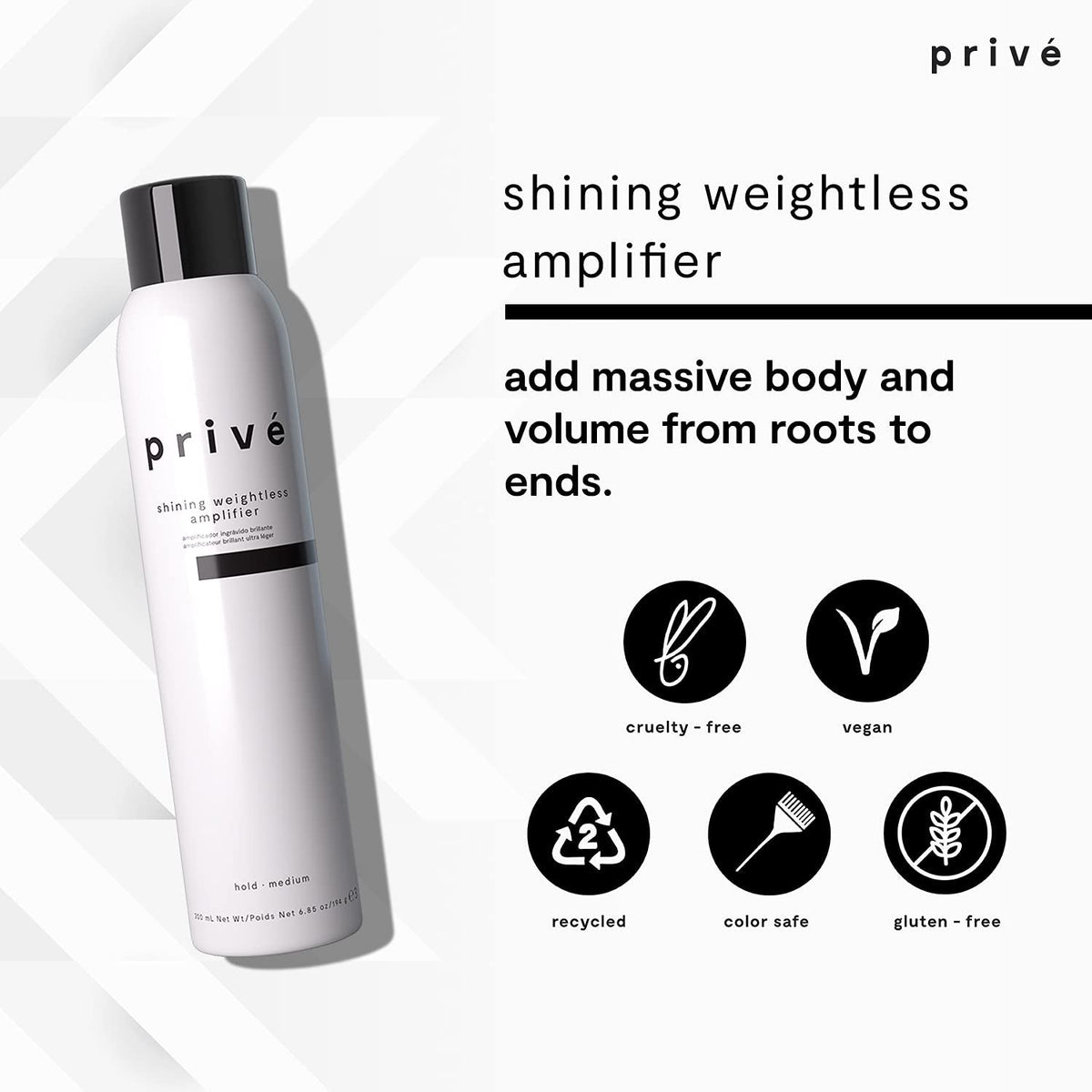 Shining Weightless Amplifier – Volumizing Mousse/Styling Mousse Massive Body, Altitude and Attitude for Voluminous Brilliant Hair Volumizer (6.85 Oz / 200 Ml)