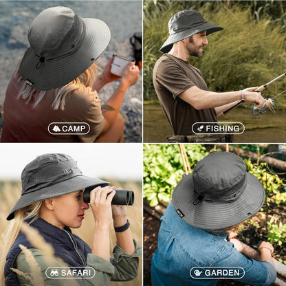 UPF 50+ Beach Hat Women, Sun Hat Men, Safari Hats, Beach Hats for Women Packable