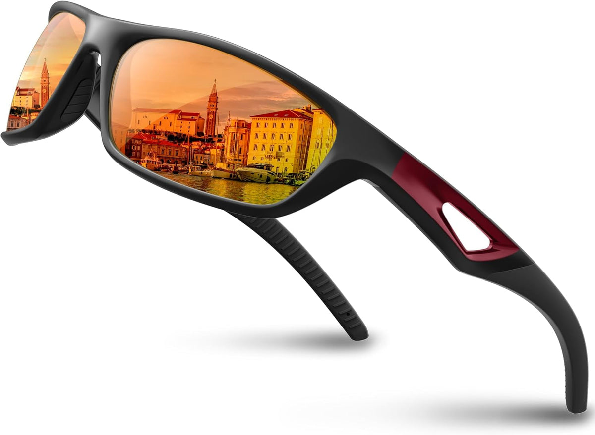 Polarized Sports Sunglasses Driving Sunglasses Shades for Men Women Tr90 Frame for Cycling Fishing Running RB831