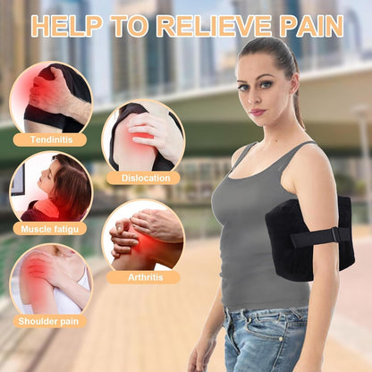 Post Shoulder Surgery Pillow for Shoulder Pain Relief Support Rotator Cuff Brace Pillow for Side Sleeper Comfortable Armpit Surgery Recovery Supplies for Sitting & Sleeping (Black)