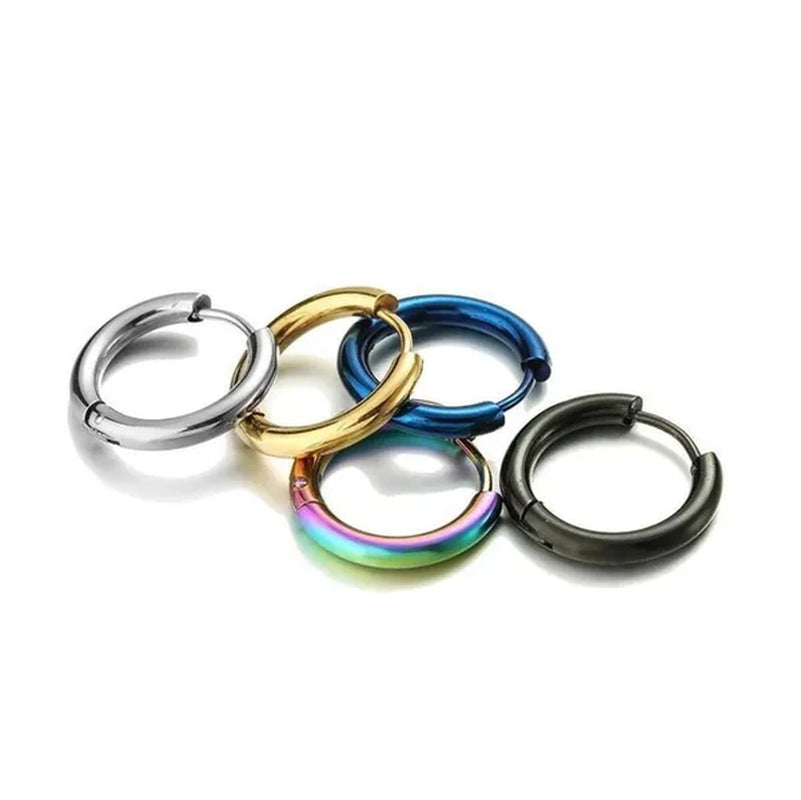 8Mm to 25Mm Unisex Stainless Steel Hoop Earring，Stainless Steel Ear Hoops Punk Style Ear Cartilage Hoop Earrings for Men and Women