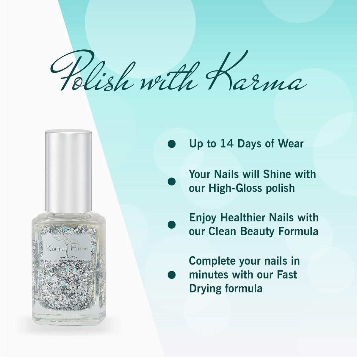 Natural Nail Polish-Non-Toxic Nail Art, Vegan and Cruelty-Free Nail Paint (Glitter Bomb)