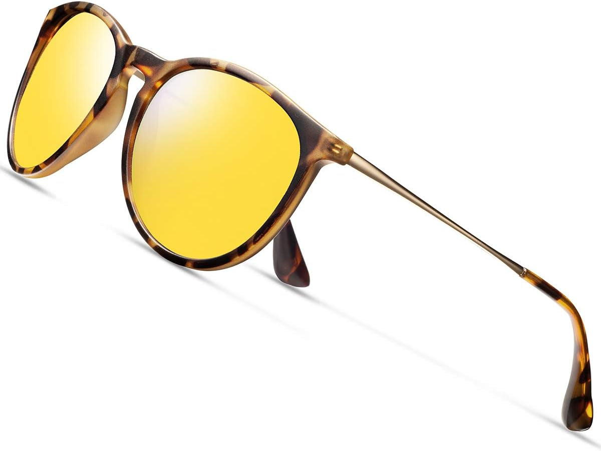 Polarized Sunglasses for Women Men - Trendy 2024 Vintage Classic Retro Round Mirrored Lens Designer Style