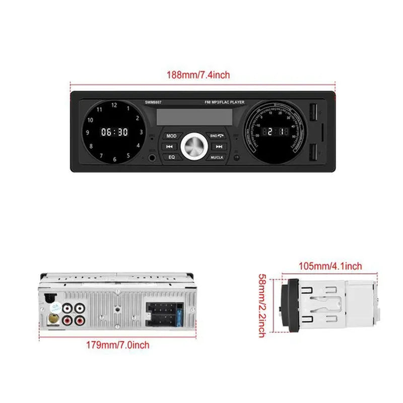 1DIN In-Dash Carradios Stereo Remote Control Digital Bluetooth Audio Music Stereo 12V Car Radio MP3 Player