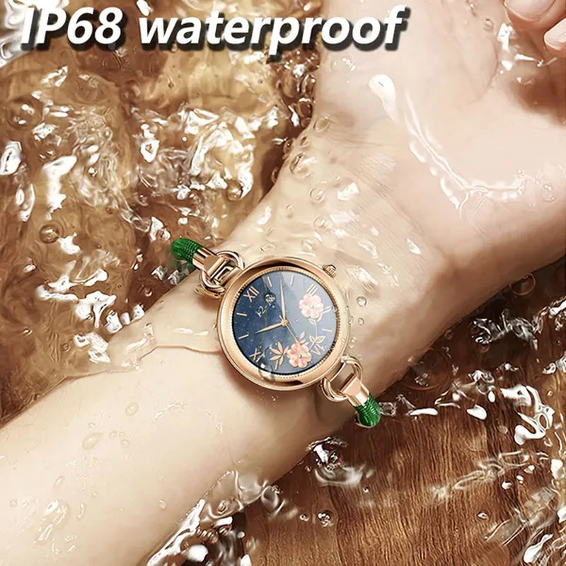 Women Lovely Diamond Bracelet Smart Watch Full Touch Screen Sports Fitness Tracker IP67 Waterproof Women's Smartwatch for Android IOS