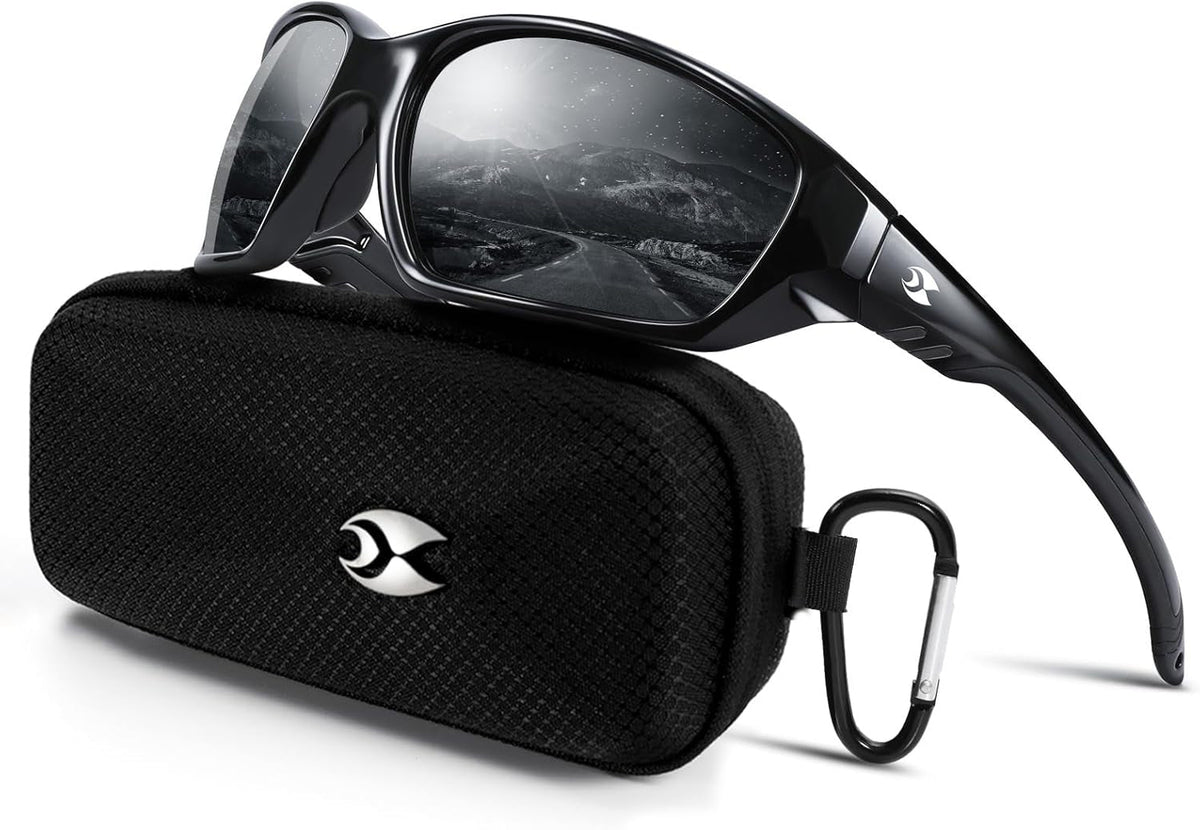 Sports Polarized Sunglasses for Men: Womens UV400 Protection Sun Glasses Wrap around Goggles for Fishing Driving TR90