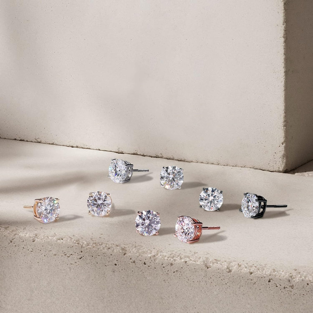 0.2-4ct Moissanite Screw Back Earrings for Women, D Color VVS1 Clarity Lab Created Diamond Earring 18K White Yellow Rose Gold Ruthenium Vermeil 925 Sterling Silver Round Moissanite Earrings